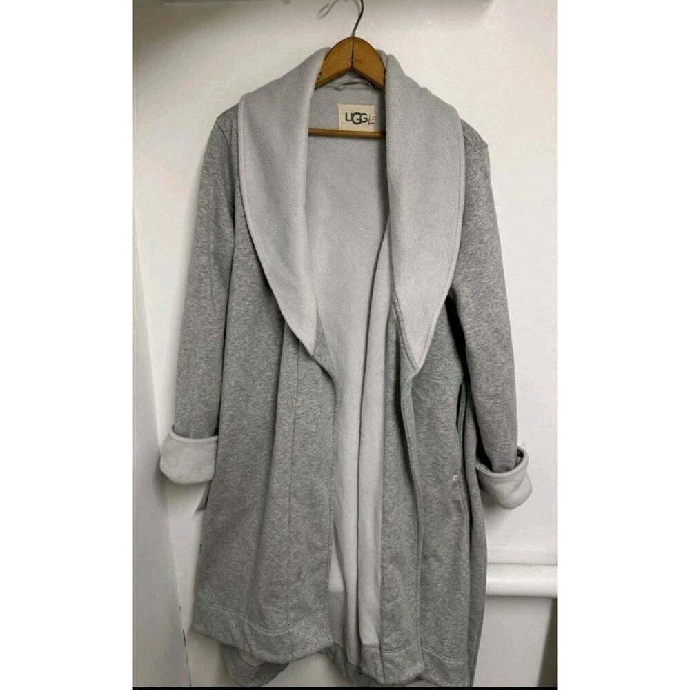UGG Australia Women's Medium Gray Plush Fleece Bathrobe - Picture 1 of 5